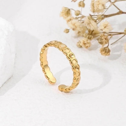 2 Pieces 304 Stainless Steel 18K Gold Plated Beach Minimalist Plating Cross Simple Lines Rings