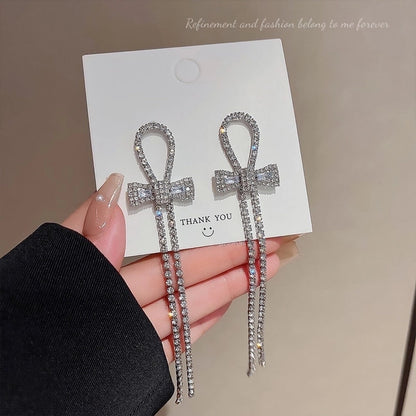 1 Pair Glam Geometric Plating Inlay Alloy Artificial Pearls Rhinestones Drop Earrings