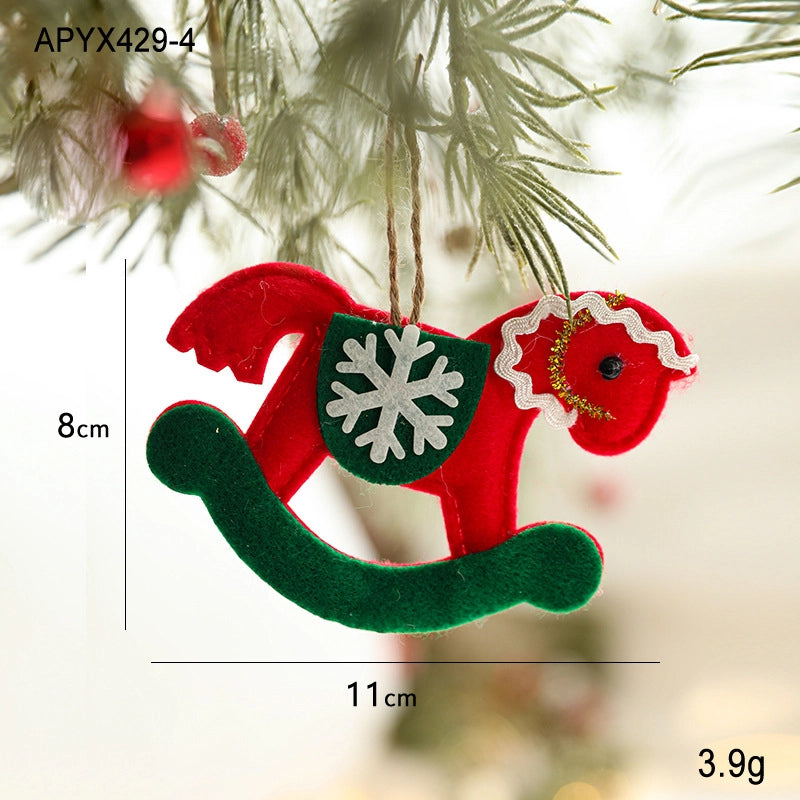 Christmas Cartoon Style Minimalist Christmas Tree Floral Cloth Holiday Daily Selfie Hanging Ornaments Decorations Hanging Ornaments