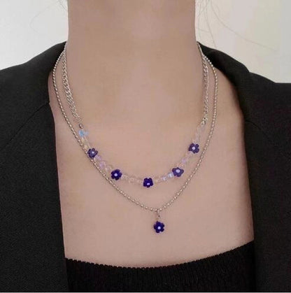 Fashion Heart Shape Butterfly Alloy Pearl Plating Women's Layered Necklaces Pendant Necklace 1 Piece