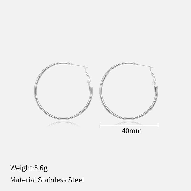 1 Pair Minimalist Solid Color Plating 304 Stainless Steel Stainless Steel Earrings