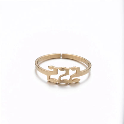 Retro Letter 201 Stainless Steel 18K Gold Plated Plating Open Ring
