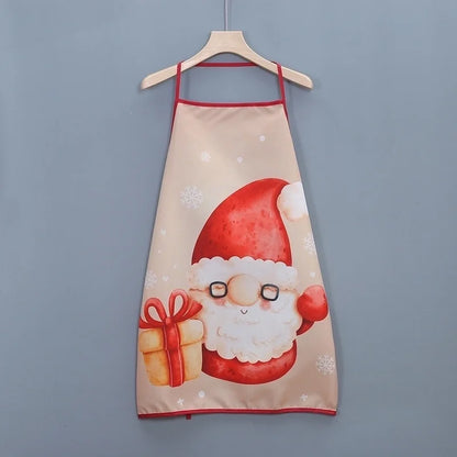 Christmas Santa Claus Snowman Polyester Indoor Aprons Costume Props