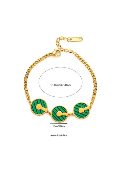 Minimalist Geometric Round Titanium Steel Fritillary Plating Inlay Bracelets Necklace