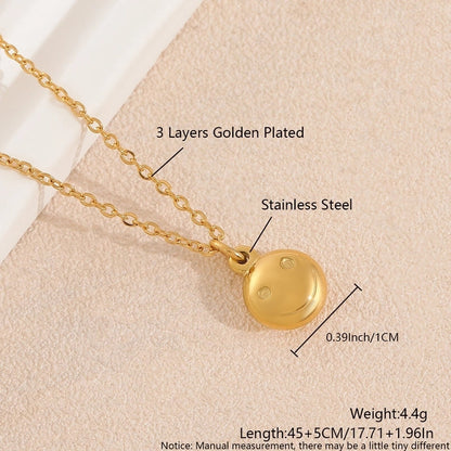 Casual Classic Style Commute Devil's Eye Heart Shape 304 Stainless Steel Zircon 18K Gold Plated Gold Plated Plating Stainless Steel Necklaces