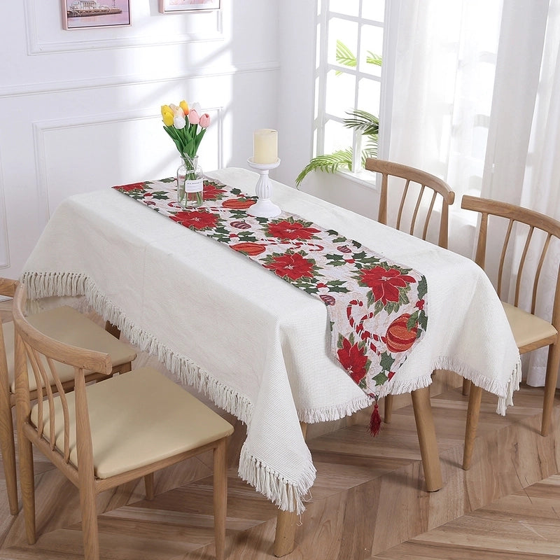 Christmas Christmas Tree Santa Claus Elk Polyester Christmas Tablecloth