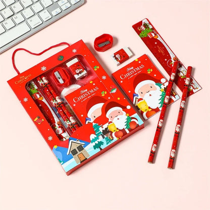 1 Set Cartoon Learning Christmas Plastic Cartoon Style Stationary Sets