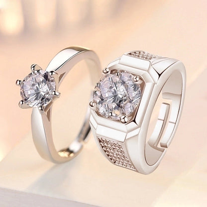 Fashion Heart Shape Crown Copper Plating Rhinestones Rings