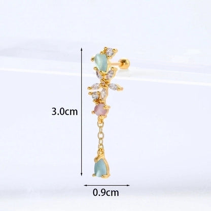 Ear Cartilage Rings & Studs Flower 316L Stainless Steel Copper Inlaid Zircon Zircon