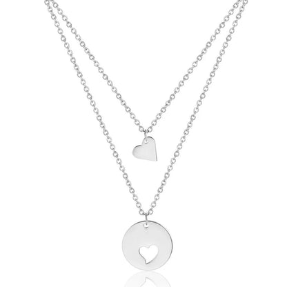 304 Stainless Steel 18K Gold Plated Minimalist Commute Plating Solid Color Layered Necklaces