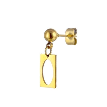 Minimalist Geometric Cross Stainless Steel Asymmetrical Dangling Earrings 1 Piece