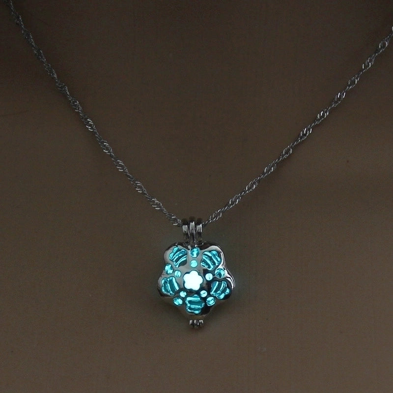 Luminous Hollow Snowflake Pendant Necklace