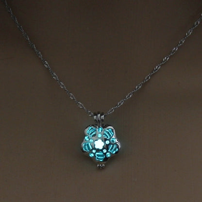 Luminous Hollow Snowflake Pendant Necklace