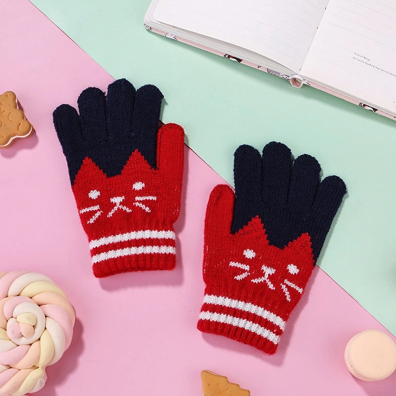 Children Unisex Cute Cat Elk Gloves