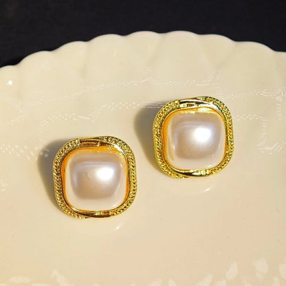 10 Pieces Minimalist Heart Shape Flower Bow Knot Imitation Pearl Alloy Rhinestone Irregular Women\'S Earrings 1 Pair