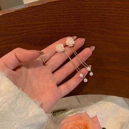 10 Pieces Minimalist Heart Shape Flower Bow Knot Imitation Pearl Alloy Rhinestone Irregular Women\'S Earrings 1 Pair