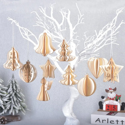 Christmas Minimalist Christmas Tree Angel Star Wood Party Hanging Ornaments
