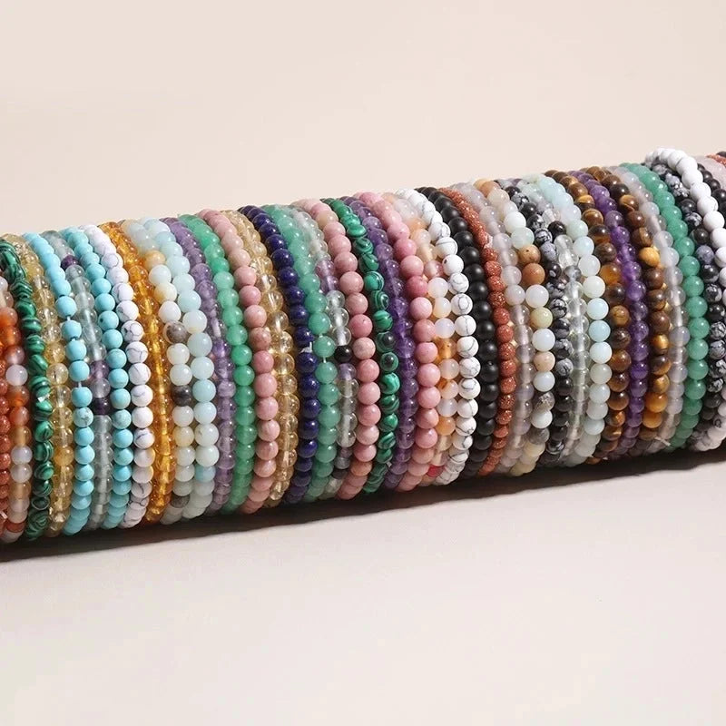 Fashion Round Natural Stone Beaded Bracelets 1 Piece