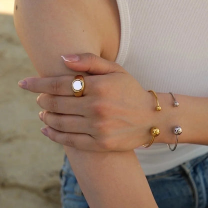 Minimalist Ball Stainless Steel Bangle In Bulk