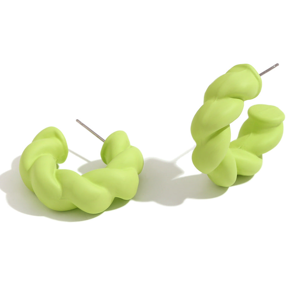 Fashion Twisted Geometric Stainless Steel 18K Gold Plated Stud Earrings