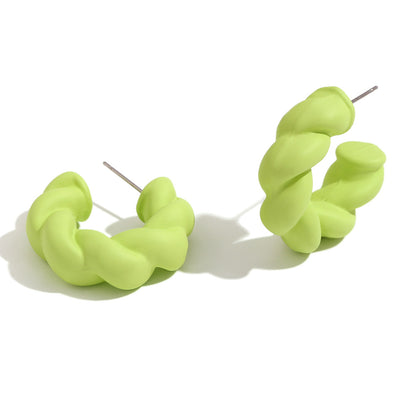 Fashion Twisted Geometric Stainless Steel 18K Gold Plated Stud Earrings