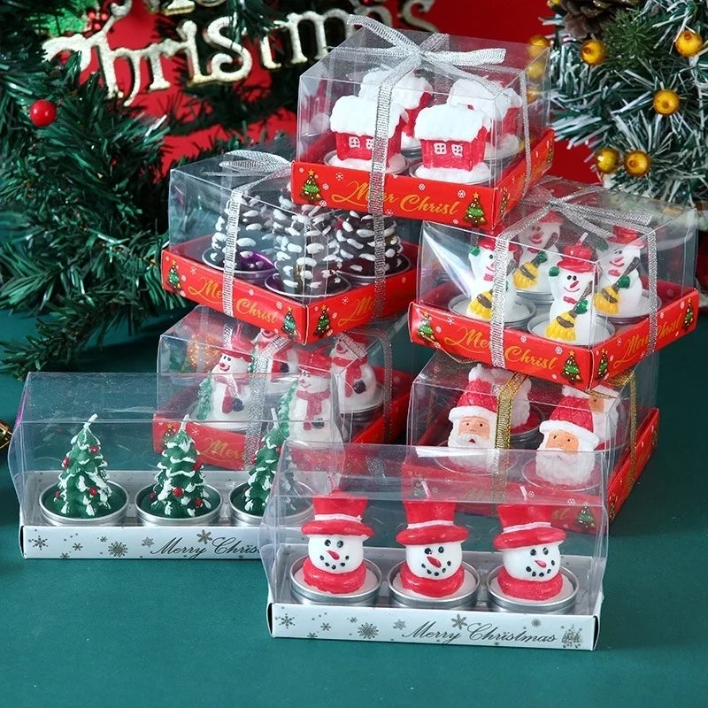 Christmas Christmas Tree Santa Claus Paraffin Christmas Candle 1 Set