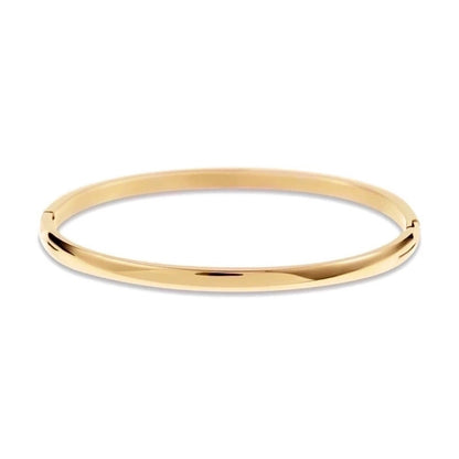 Retro Solid Color Titanium Steel 18k Gold Plated Zircon Bangle
