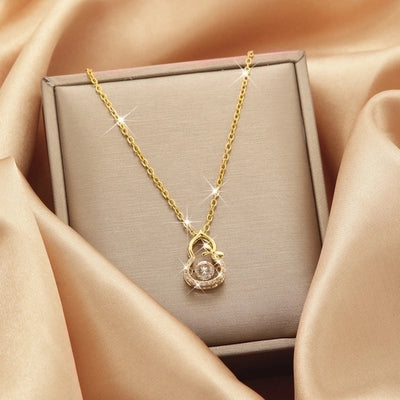2 Pieces Titanium Steel Vintage Style Tassel Plating Doll Constellation Crown Pendant Necklace
