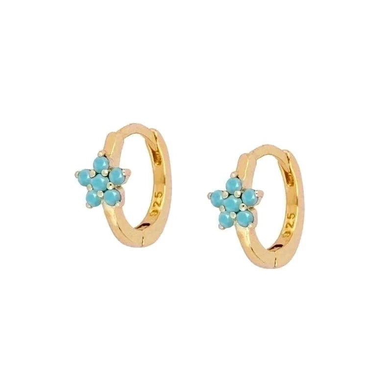 Fashion Geometric Water Drop Leaf Round Turquoise Copper Earrings