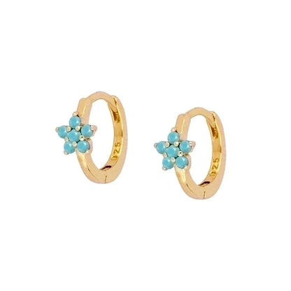 Fashion Geometric Water Drop Leaf Round Turquoise Copper Earrings