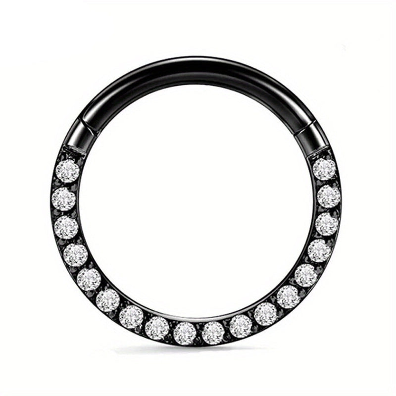 1 Piece Nose Rings & Studs Minimalist Classic Style Commute Round 316L Stainless Steel Plating Inlay Zircon Nose Ring