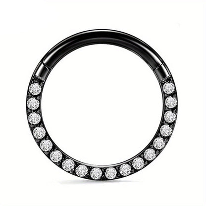 1 Piece Nose Rings & Studs Minimalist Classic Style Commute Round 316L Stainless Steel Plating Inlay Zircon Nose Ring