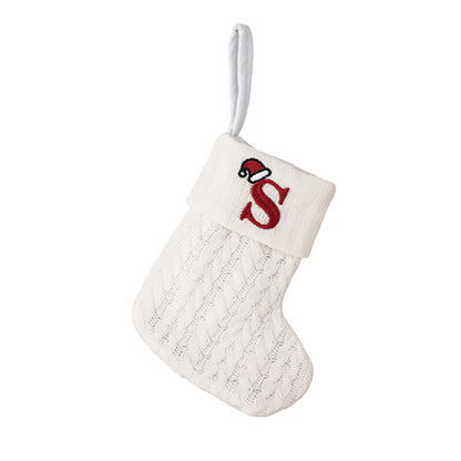 Cross-border Letter Christmas Stockings Santa Claus New Christmas Gift Wool Knitted Candy Bag Christmas Tree Pendant
