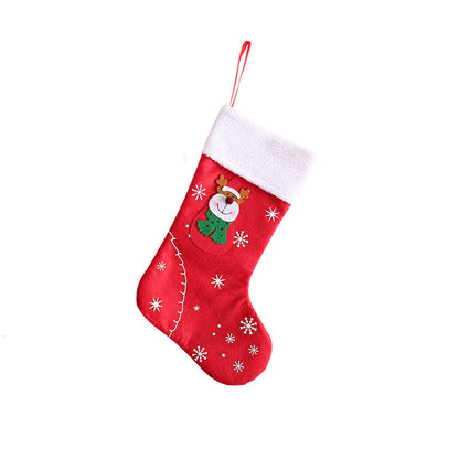 Christmas Stocking Felt Cloth Deer Small Gift Bag Fireplace Hanging Decoration Christmas Outfit