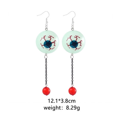 1 Pair Punk Skull Handmade Resin Drop Earrings