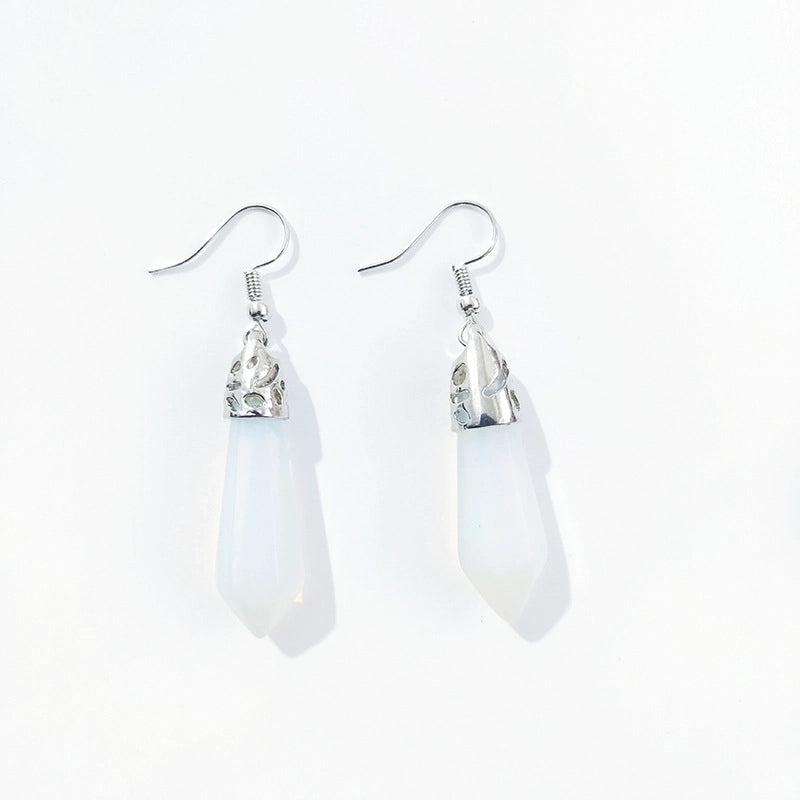 Ethnic Style Water Droplets Stone Drop Earrings 1 Pair