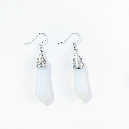 Ethnic Style Water Droplets Stone Drop Earrings 1 Pair