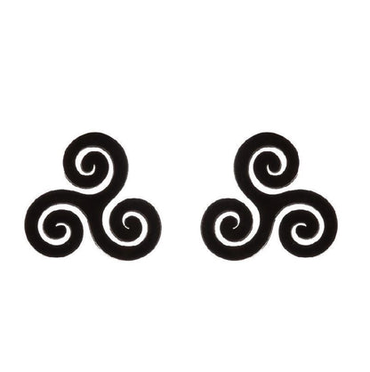 1 Pair Halloween Fashion Smile Face Star Skull Plating Hollow Out Stainless Steel Ear Studs