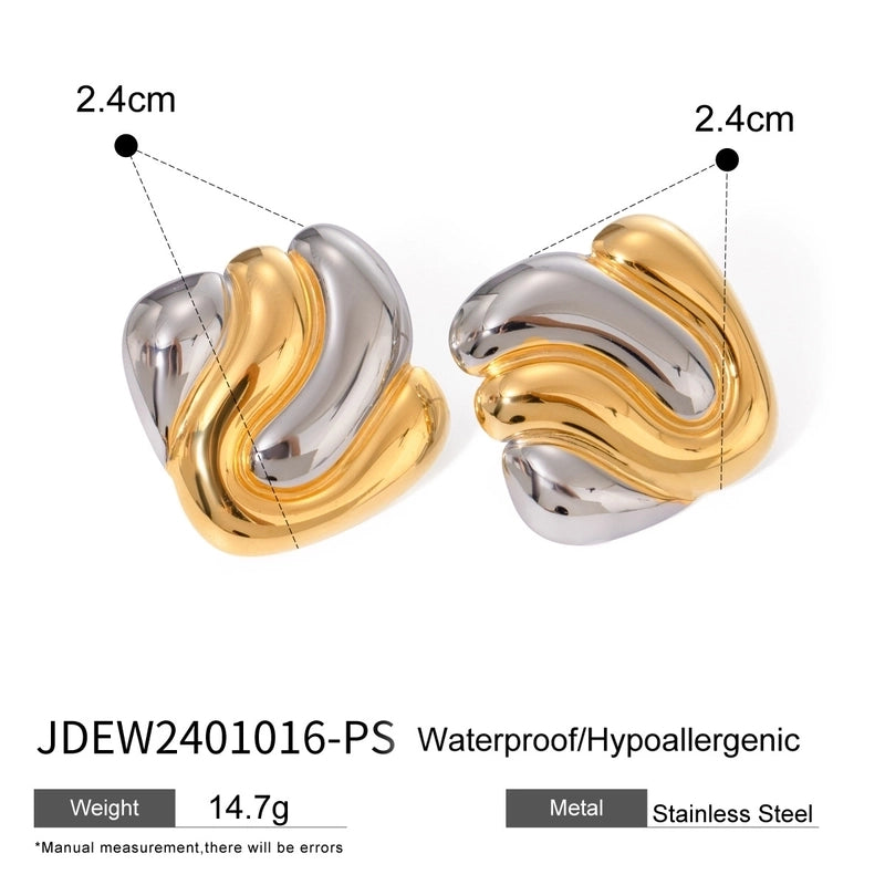 1 Pair Elegant Minimalist Classic Style Geometric Mixed Color Plating 304 Stainless Steel Ear Studs