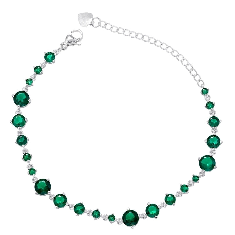 Elegant Shiny Round Copper Plating Inlay Zircon 18k Gold Plated Bracelets