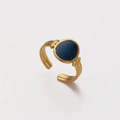 Elegant Minimalist Geometric 304 Stainless Steel Enamel Stainless Steel Rings