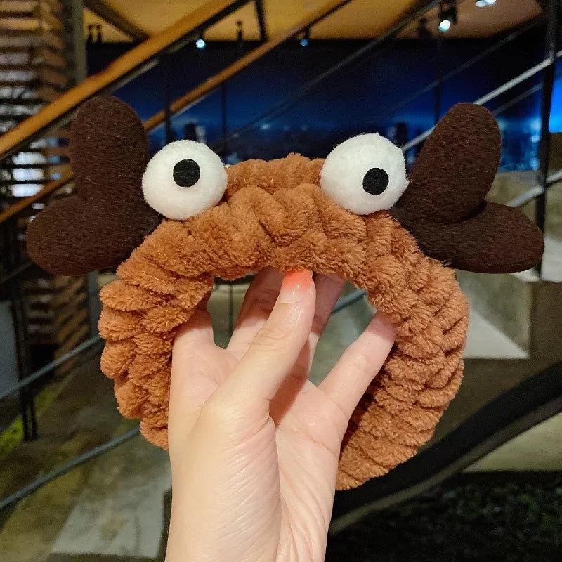 Cat Ears Hair Band Hair Band Korean Plush Internet Celebrity Rabbit Ear Hair Accessories Bow Face Wash Hair Band