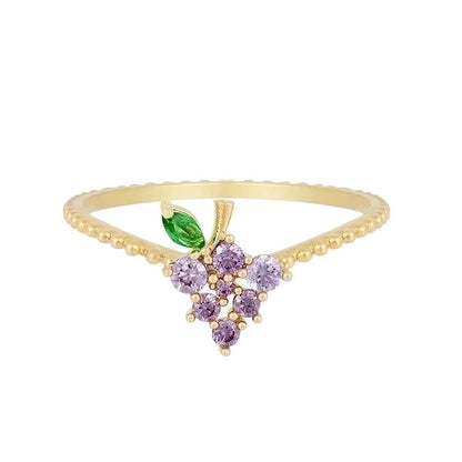 Color Zirconium Cherry Peach Tropical Fruit Rings