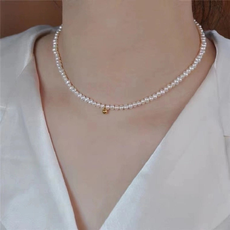 Alloy Freshwater Pearl Copper Fashion Solid Color Irregular Necklace