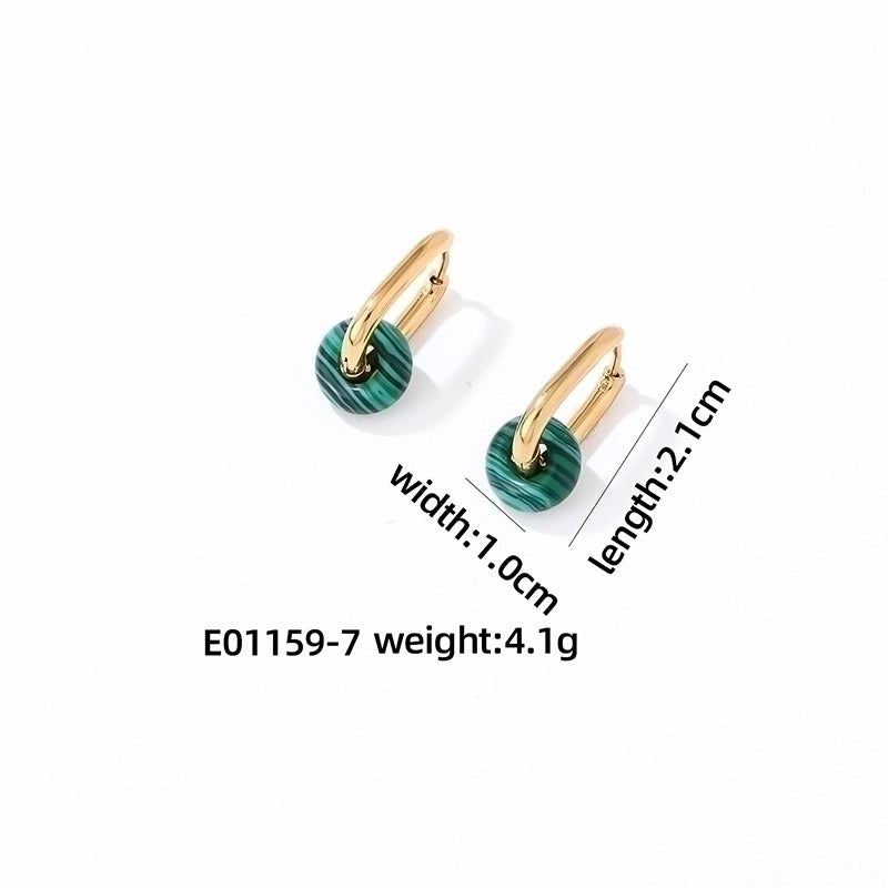 1 Pair Minimalist Oval Plating 304 Stainless Steel Gold Plated Earrings