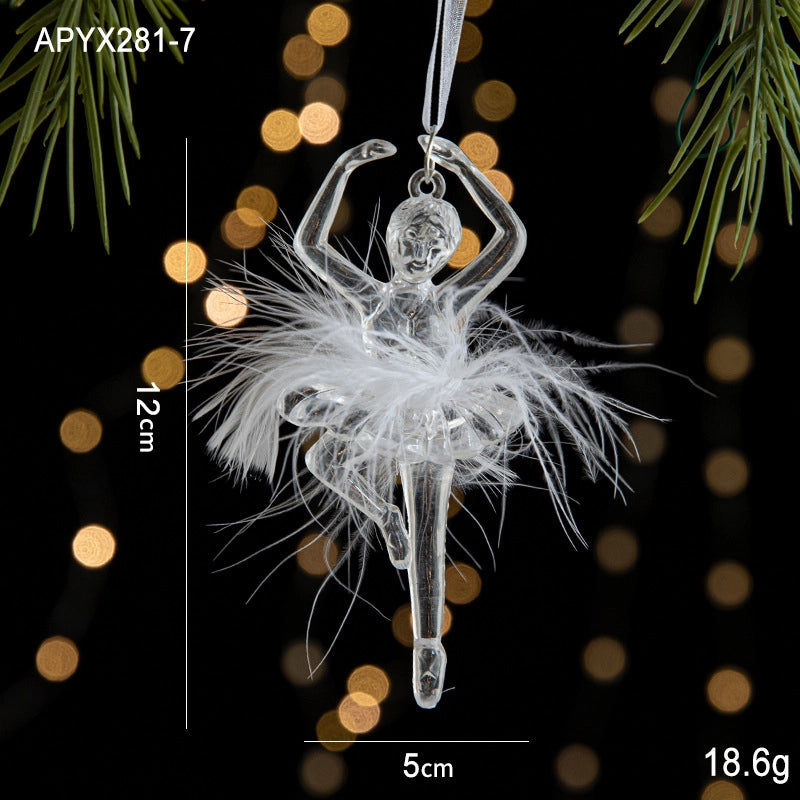 Christmas Minimalist Christmas Tree Bow Knot Arylic Plastic Holiday Indoor Hanging Ornaments Decorations Hanging Ornaments