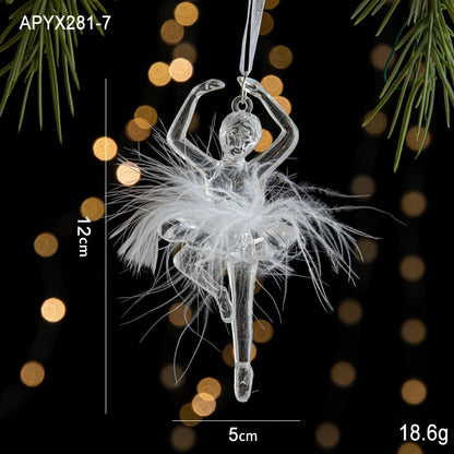 Christmas Minimalist Christmas Tree Bow Knot Arylic Plastic Holiday Indoor Hanging Ornaments Decorations Hanging Ornaments