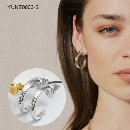 1 Pair Elegant Vacation Minimalist C Shape U Shape Solid Color 304 Stainless Steel 18K Gold Plated Earrings Ear Studs