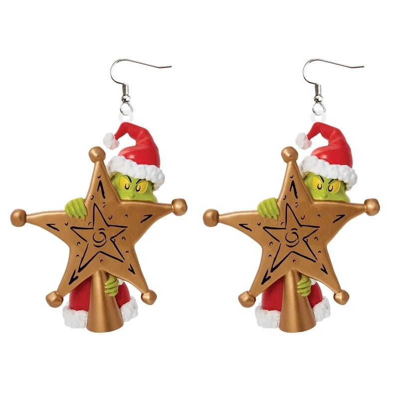 1 Pair Fashion Cartoon Character Carving Arylic Drop Earrings