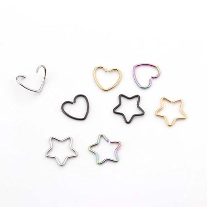 Ear Cartilage Rings & Studs Fashion Heart 316L Stainless Steel Plating No Inlaid